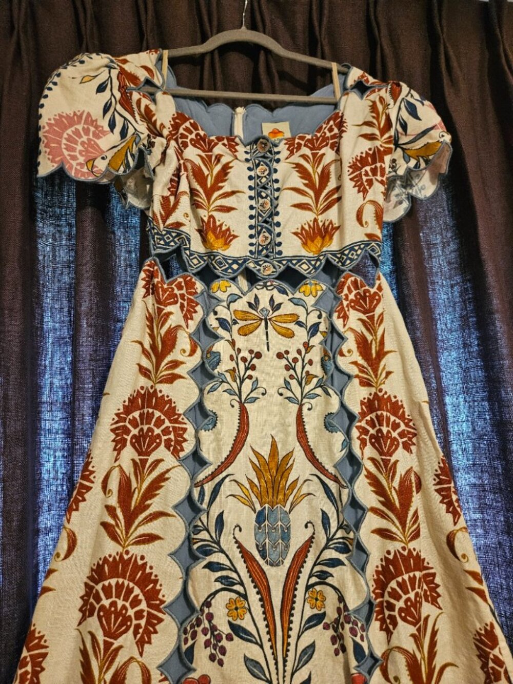 Cream Romantic Lightness Short Sleeve Midi Dress - Picture 4 of 8